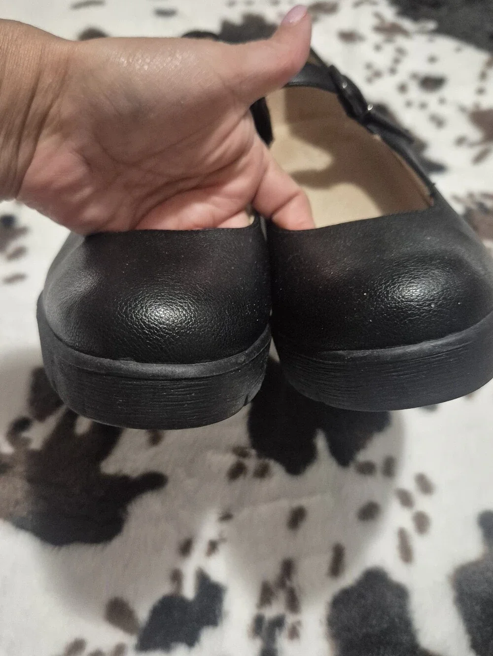 SOUL Naturalizer Black Mary Jane Wedge Heels..Size:10W